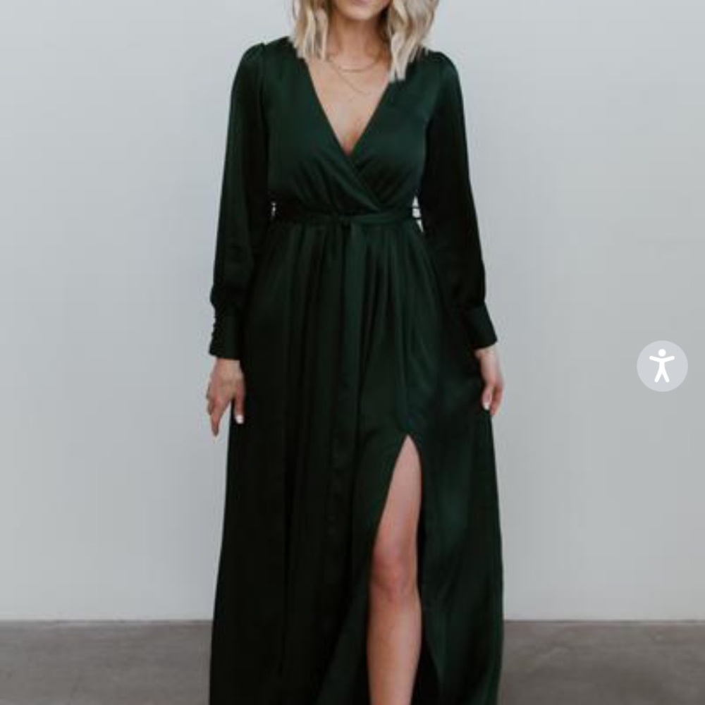 Baltic Born size M green satin dress